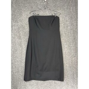 Vintage GAP Strapless Dress Size 12 Black Wool Blend Lined Classic Summer Y2K